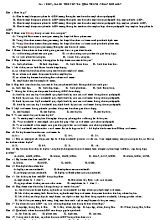 Đề ôn tập môn Sinh học Lớp 12